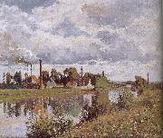 Camille Pissarro Metaponto Schwarz Schwarz suburbs River oil